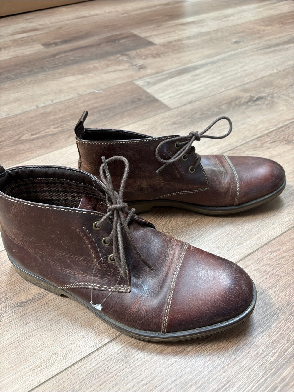Clarks Collection Brown Leather Men’s Chukka Boots Oxford Tie Ankle Cushion